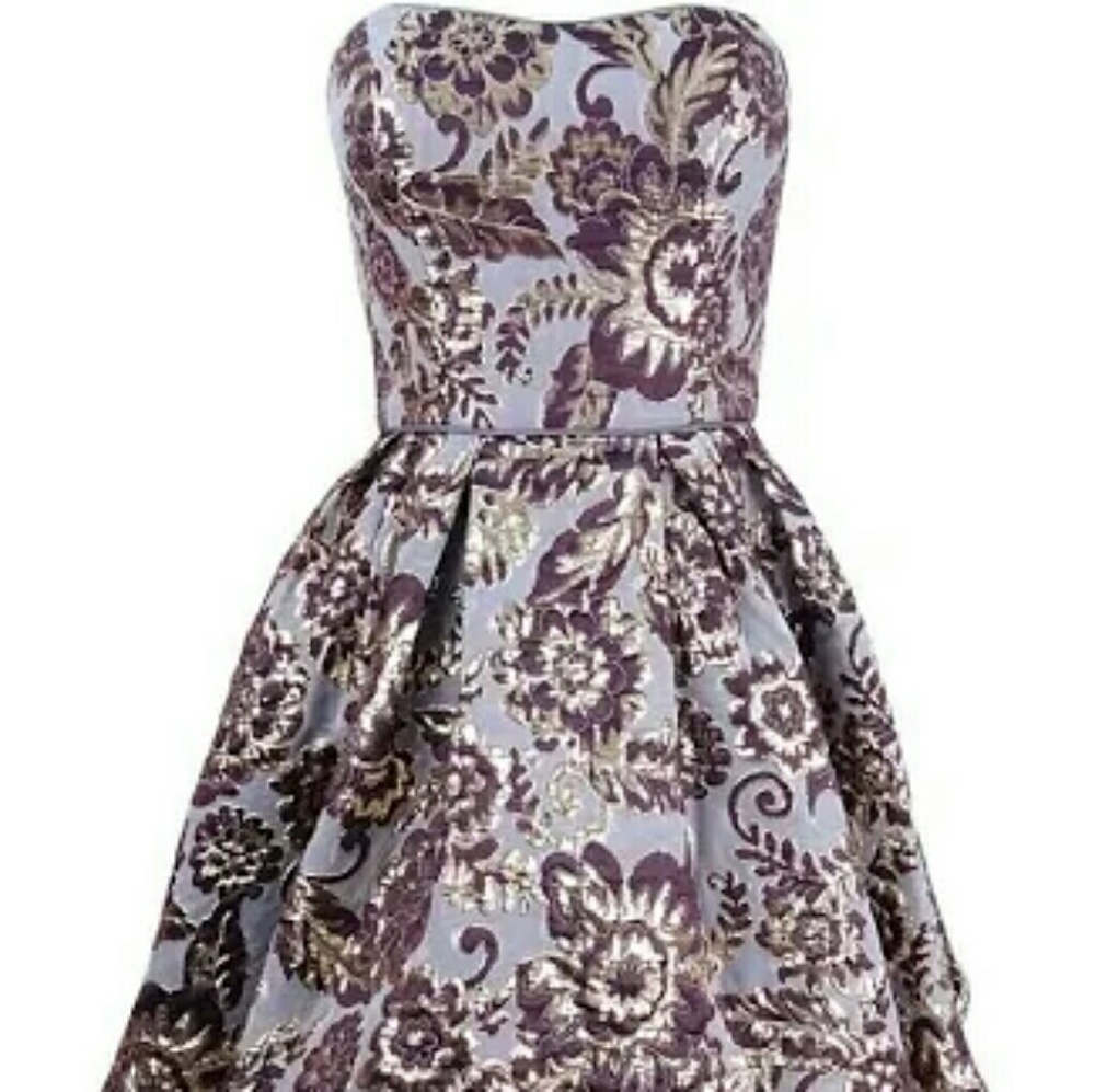 Betsy Adam Strapless Brocade Fit Flare Size 8